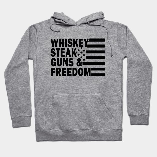 Whiskey Steak Guns and Freedom Hoodie by valentinahramov